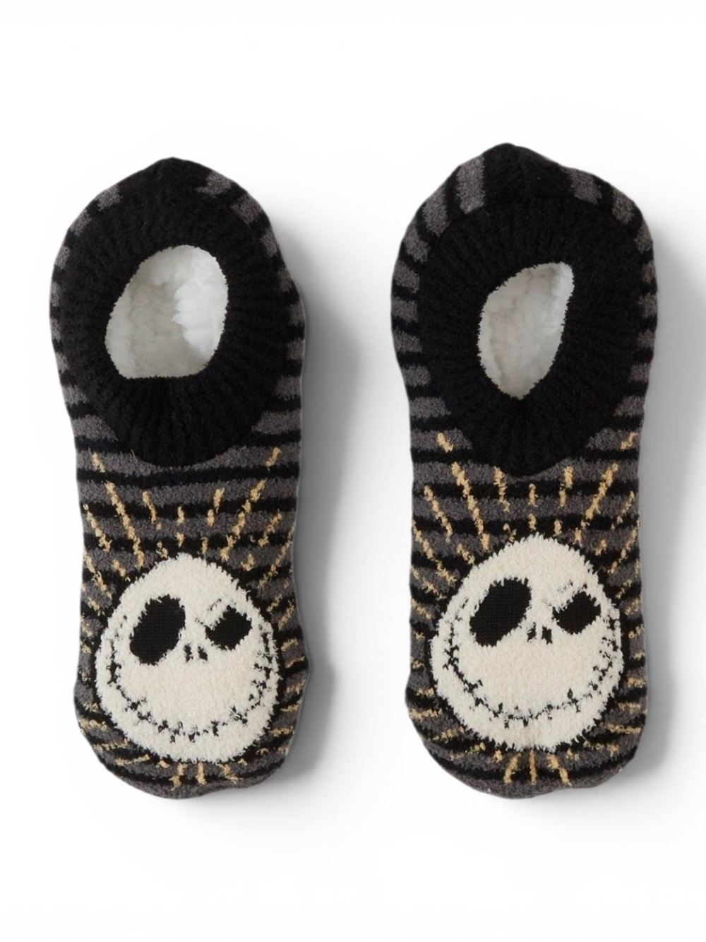 Disney Nightmare Before Christmas Jack Cozy Slippers Sherpa Lined Nwt